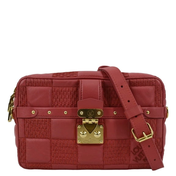 Pre-Owned LOUIS VUITTON Troca MM Damier Lambskin Leather Shoulder Bag Pink