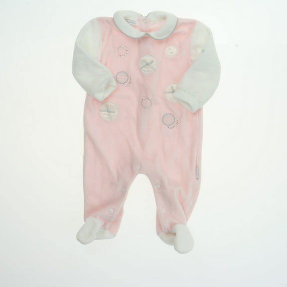 Pre-Owned Les Jolies Girls Pink | White Long Sleeve Outfit size: 3-6 Months (Good)