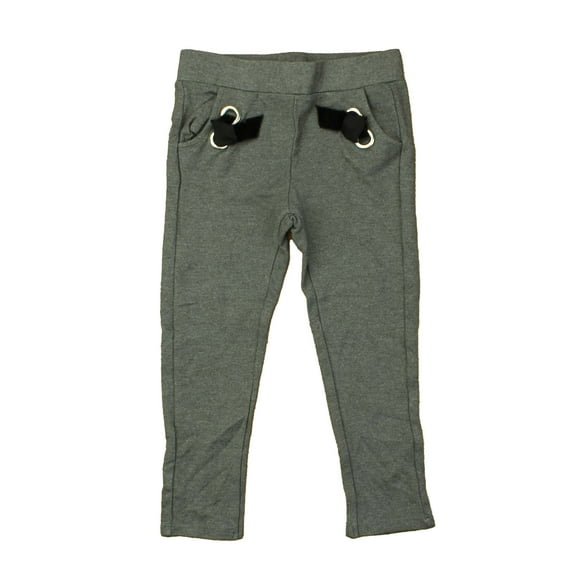 Pre-owned: Lili Gaufrette Girls Grey | Black Leggings size: 4T (Excellent)