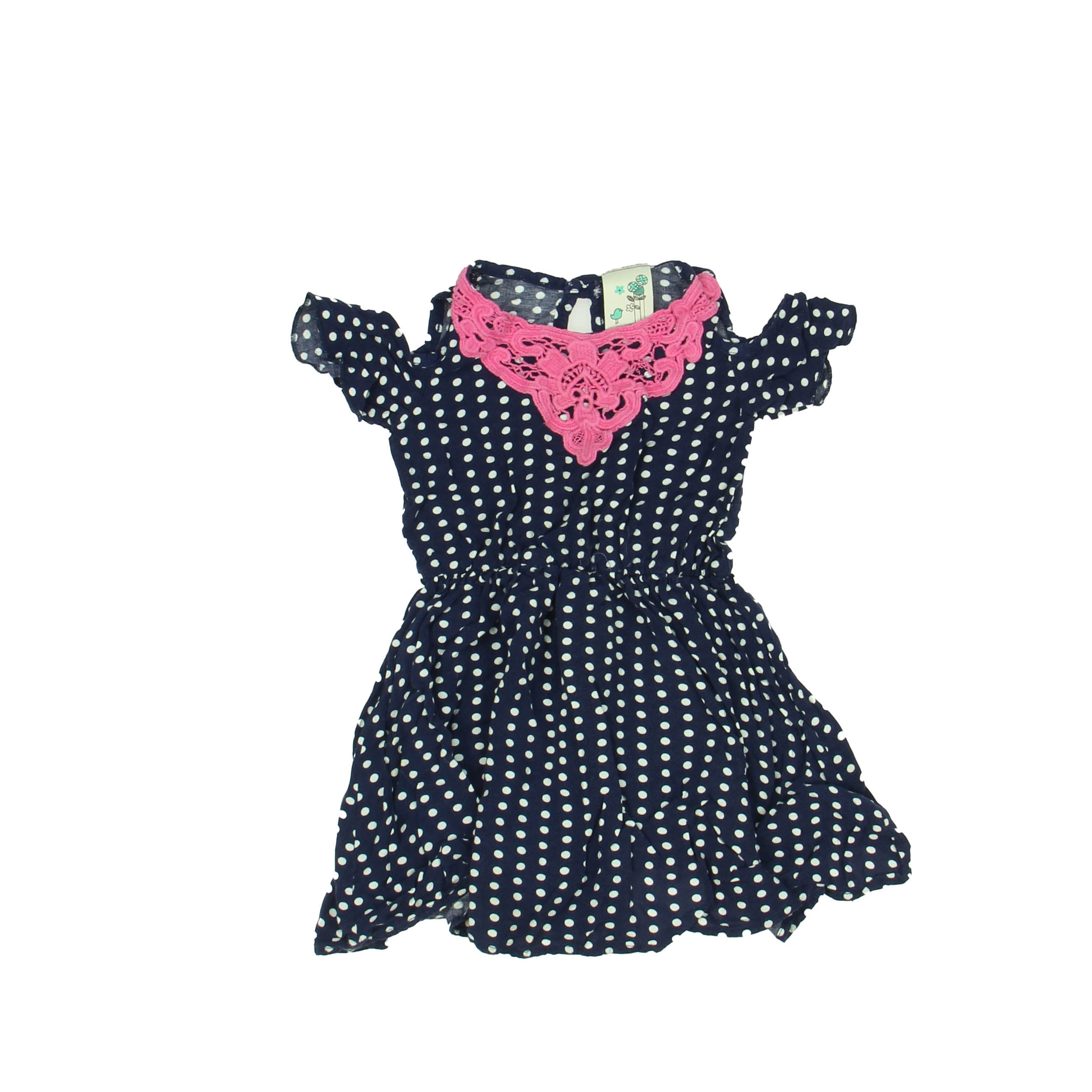 Pre-Owned Lily Bleu Girls Blue Pink White Dress size: 4T (Good
