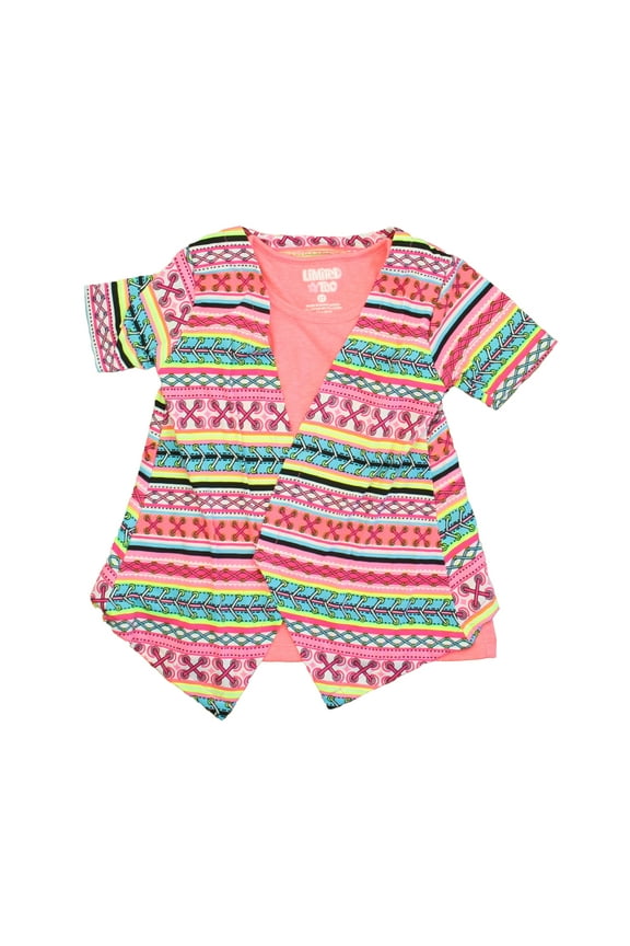 Pre-Owned Limited Too Girls Pink | Turquoise | Black Blouse size: 2T (Good)