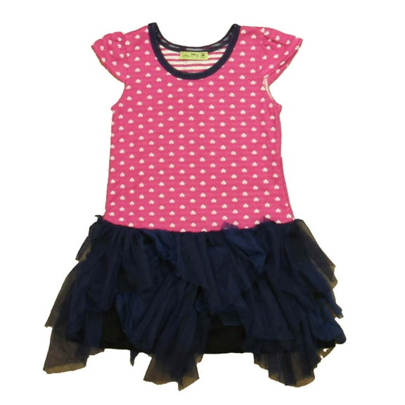 Pre-owned: Little Mass Girls Pink | Navy Dress size: 2T (Good)