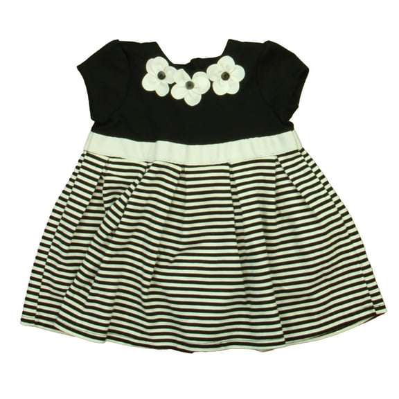 Pre-owned: Little Me Girls Black | White Dress size: 18 Months (Good)