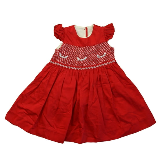 Pre-owned: Lorena Lopez by Lolo's Girls Red Smocked Dress size: 2T (Good)