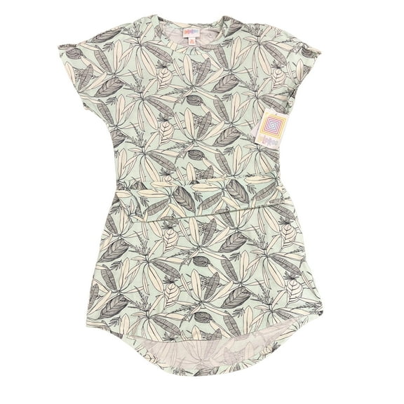 Pre-Owned Lularoe Girls Aqua | White Dress size: Junior XS (New with Tags)