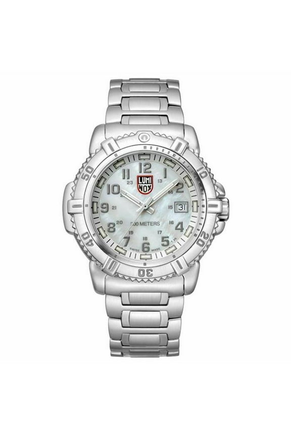 Pre-Owned Luminox Colormark 38mm Steel MOP Quartz Watch XS.7258