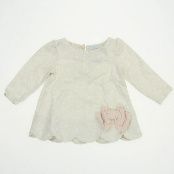Pre-owned: Maggie & Zoe Girls Ivory Long Sleeve Shirt size: 6-9 Months (Excellent)
