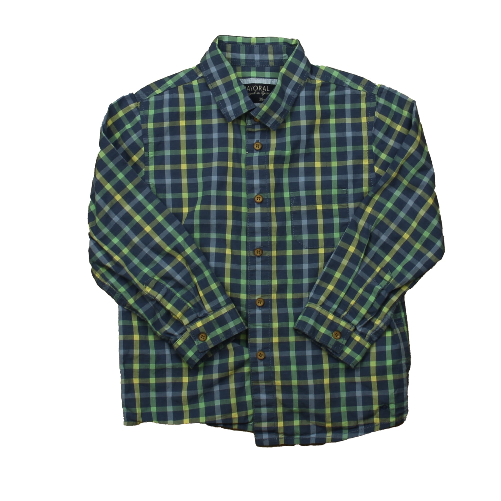 Mayoral 2109 Long Sleeve Check Shirt, Mayoral 2343 Dog Jumper and Mayoral 2511 Trousers In Stock Now main image 0