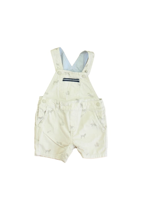 Pre-Owned Mayoral Boys Khaki Zebra & Tigers Overall Shorts size: 9 Months (Good)