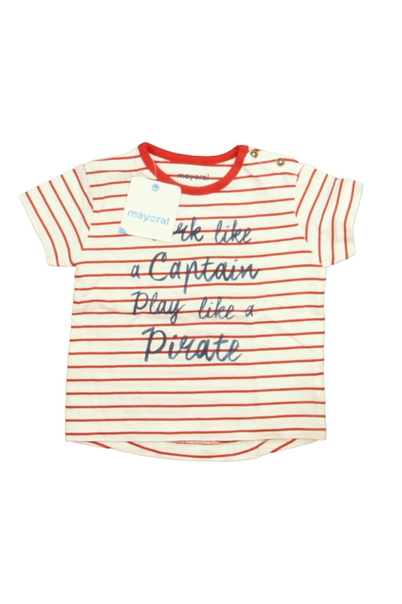 Pre-Owned Mayoral Boys White | Red | Navy T-Shirt size: 6 Months (New with Tags)