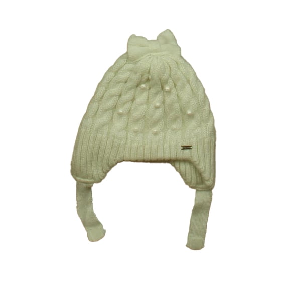 Pre-Owned Mayoral Girls Ivory Pearls Winter Hat size: 24 Months (Good)
