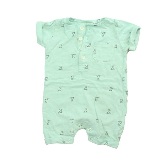 Pre-owned: Me & Henry Boys Aqua Romper size: 3-6 Months (Good)