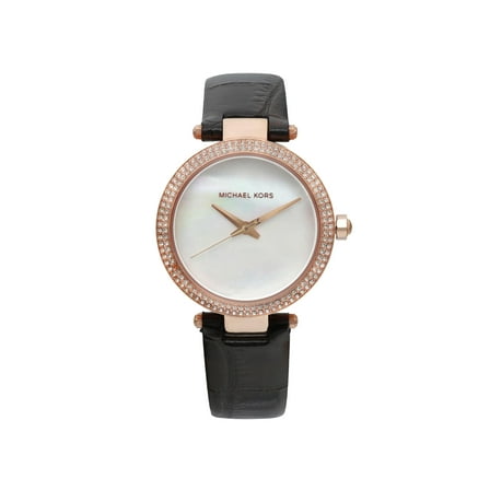 Pre-Owned Michael Kors Mini Parker Gold-Told MOP Steel Watch MK2591 (Good)