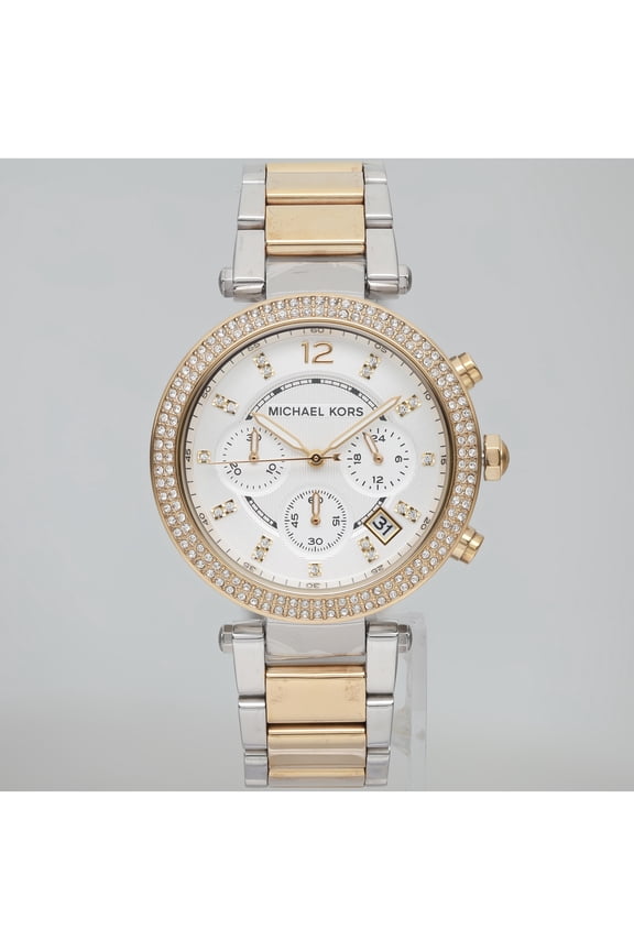 Pre-Owned Michael Kors Parker Glitz Steel 39mm Ladies Quartz Watch MK5626 (Good)