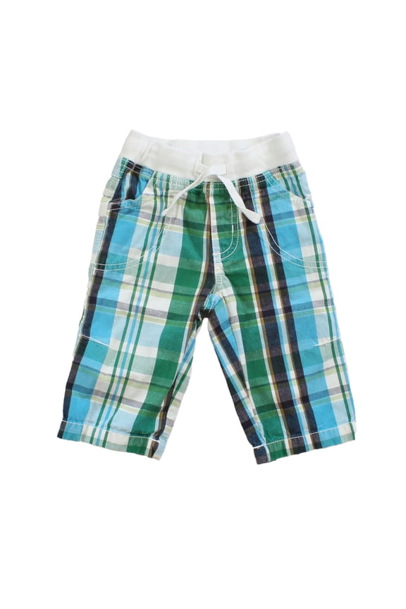 Pre-owned: Mini Boden Boys Blue | Green | White Pants size: 6-12 Months (Excellent)