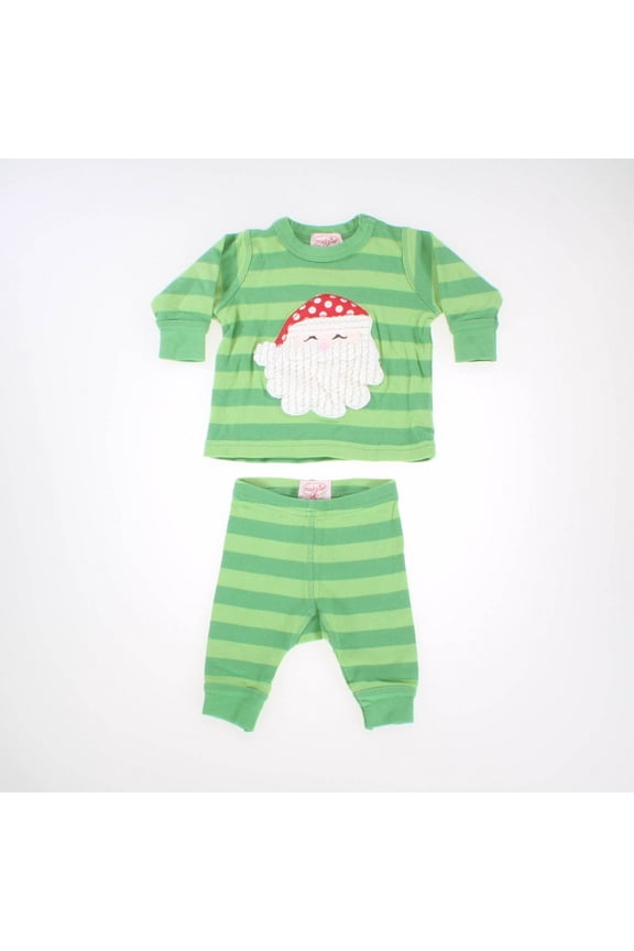 Pre-Owned Mudpie Boys Green | Santa Apparel Sets size: 0-6 Months (Excellent)