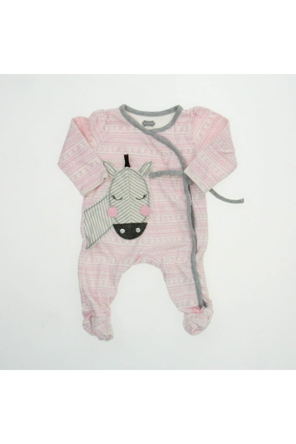 Pre-Owned Mudpie Girls Pink | White Long Sleeve Outfit size: 0-3 Months (Good)