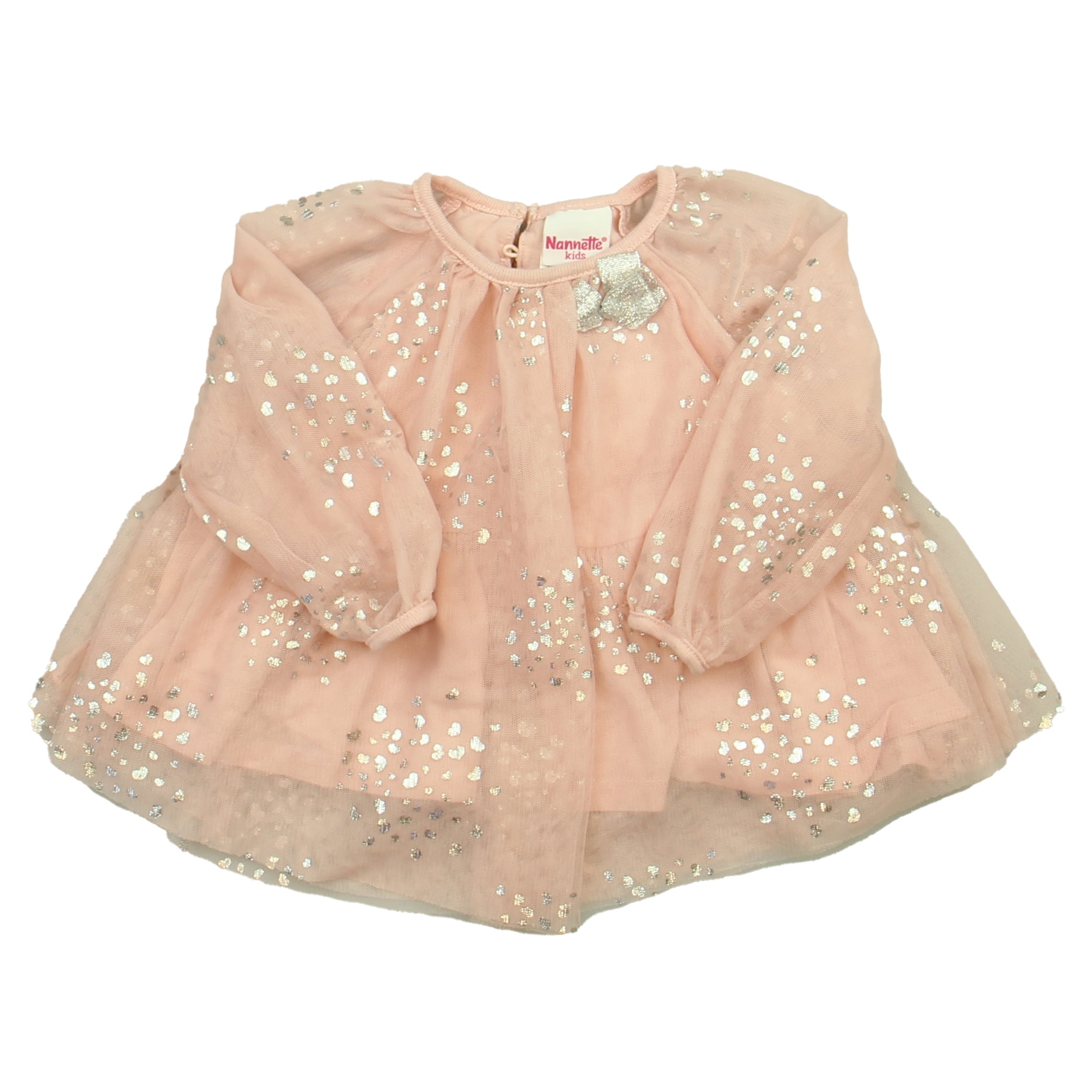 Pre Owned Nannette Kids Girls Pink Dress size 18 Months Excellent