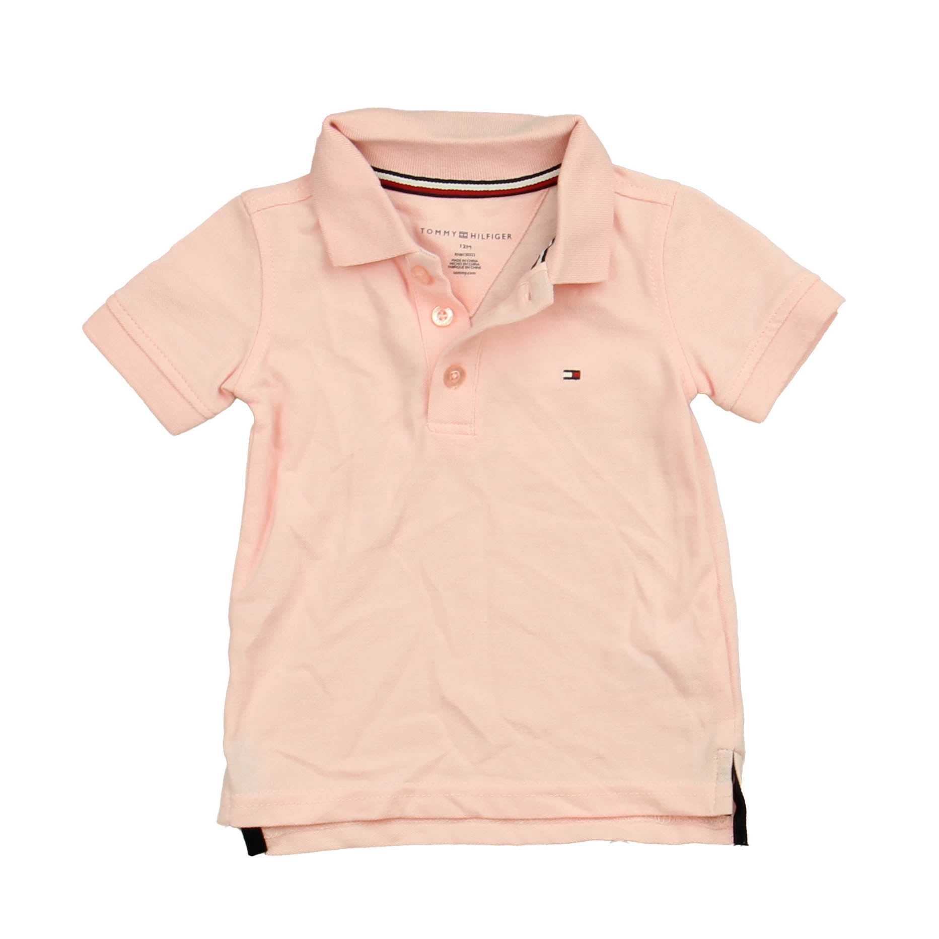 Preowned Nautica Boys Pink Polo Shirt size 12 Months