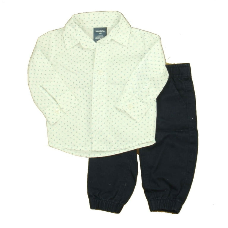Pre-Owned Nautica Boys White Blue Apparel Sets size: 3-6 Months