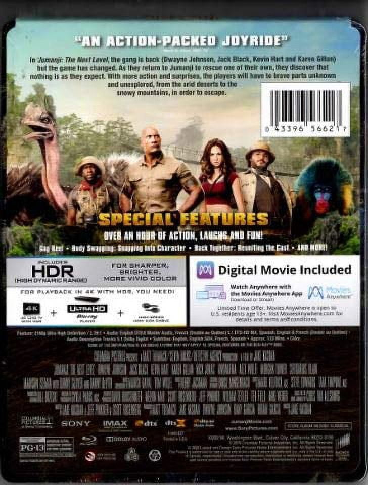 Jumanji/Welcome to Jungle/Next Level Steelbooks 2024 (4K+Blu-ray+Digital)NEW-Free S&H