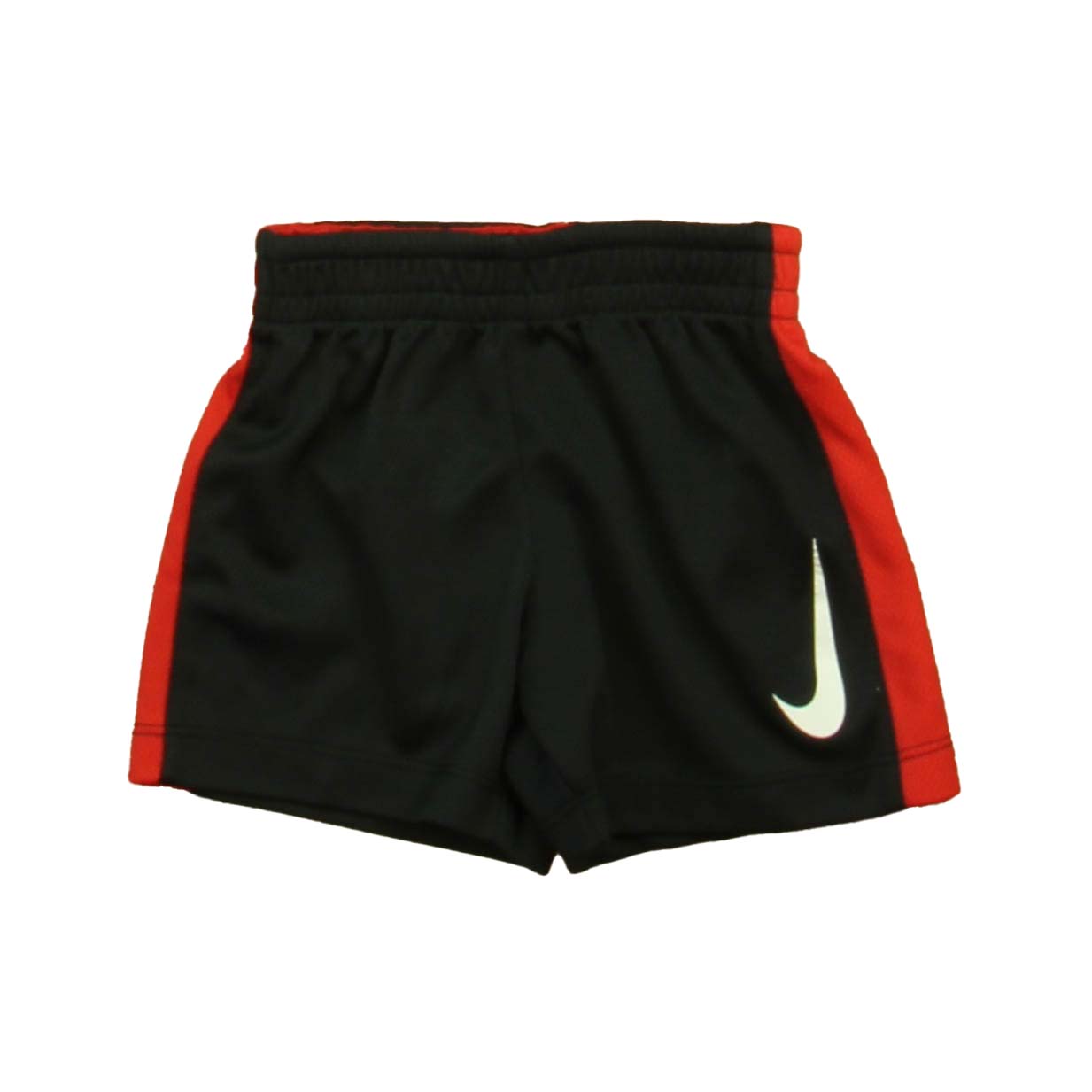 Preowned Nike Boys Black White Red Athletic Shorts size 18 Months