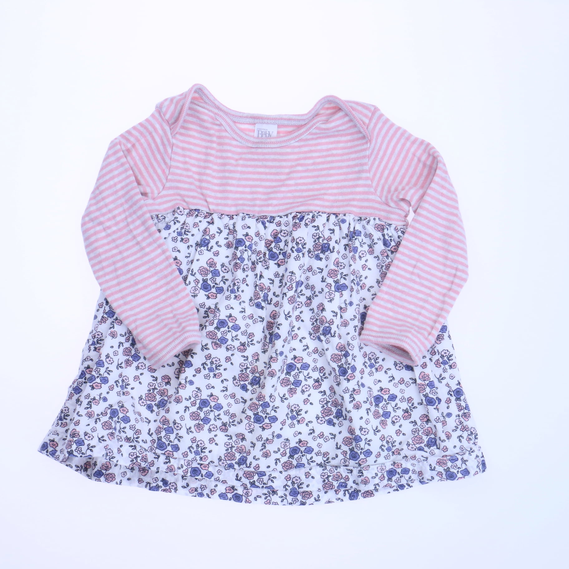 Pre-Owned Nordstrom Baby Girls Pink Gray Blue Dress size: 12