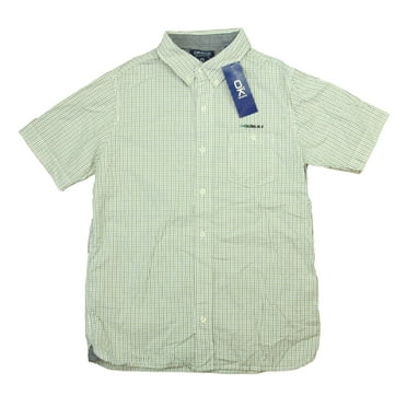Pre-Owned Okaidi Boys Blue | Green Honolulu Button Down Short Sleeve size: 14 Years (New with Tags)