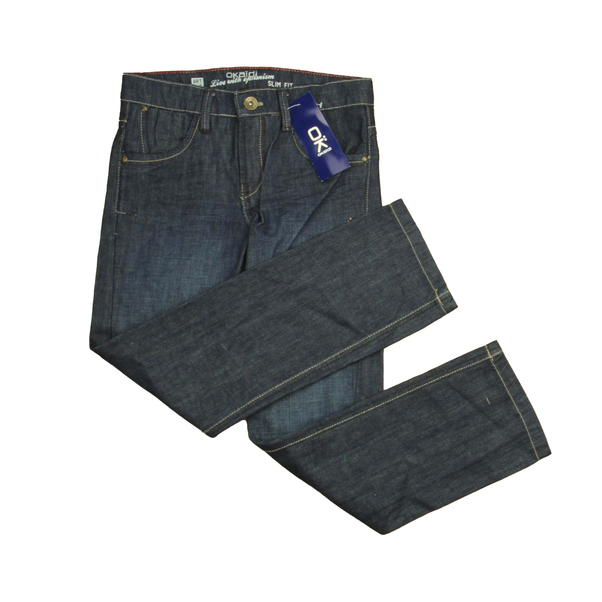 Pre-owned Okaidi Boys Dark Blue Jeans size: Big Boy 