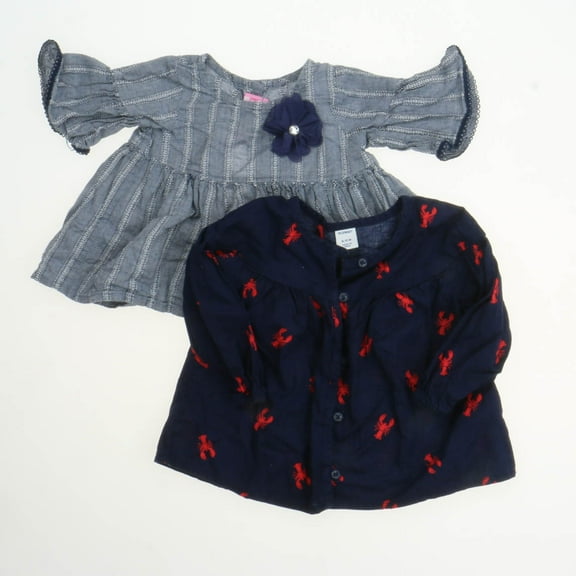 Pre-Owned Old Navy | Goodlad Girls Navy | Gray Shirt size: 6-12 Months (Good)