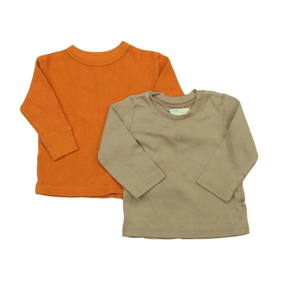 Pre-owned: Peek Boys Orange | Sand Long Sleeve T-Shirt size: 3-6 Months (Good)