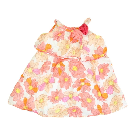 Pre-Owned Penelope Mack Girls Pink Floral Dress size: 12 Months (Good)