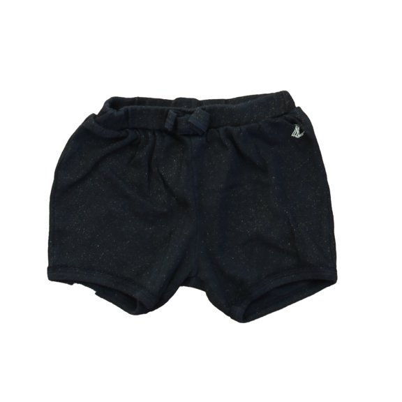 Pre-owned: Petit Bateau Girls Navy Sparkle Shorts size: 12 Months (Excellent)
