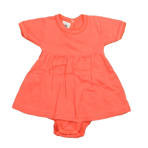 Pre-Owned Petit Bateau Girls Pink Dress size: 6 Months (Fair)