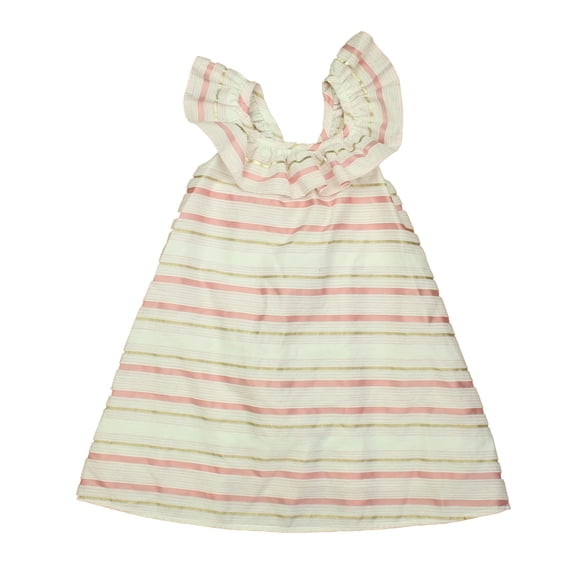 Pre-owned: Pippa & Julie Girls White | Pink Stripe Dress size: 2T (New with Tags)