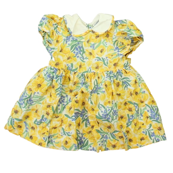 Pre-owned: Printemps Girls Yellow Floral Dress size: 6 Months (Good)