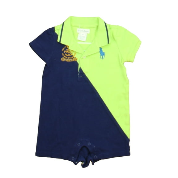 Pre-Owned Ralph Lauren Boys Green | Navy Romper size: 6 Months (Good)