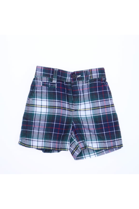 Pre-owned: Ralph Lauren Boys Green Plaid Shorts size: 12 Months (Good)