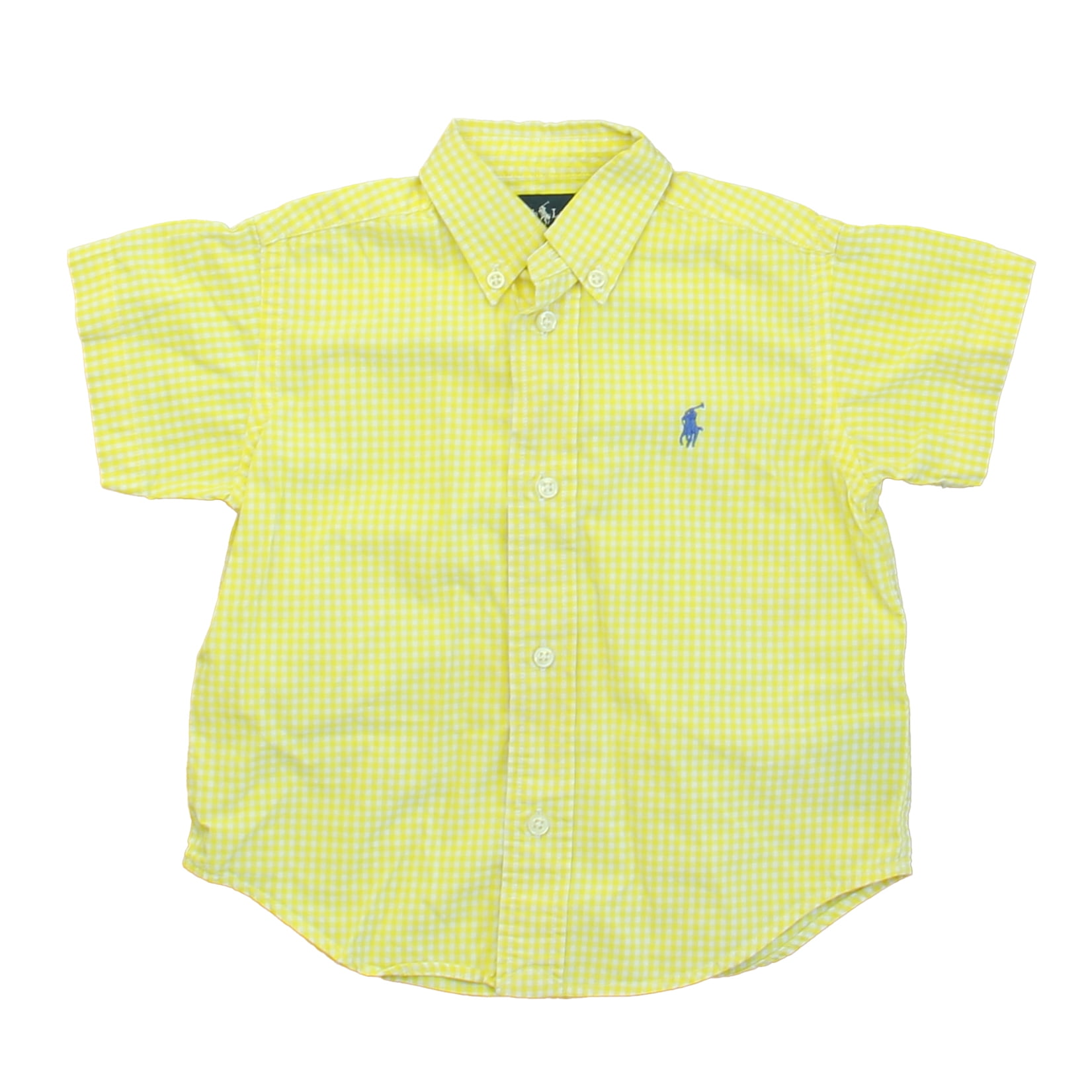 Pre owned Ralph Lauren Boys Yellow White Button Down Short
