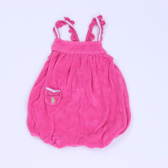Pre-owned: Ralph Lauren Girls Pink Romper size: 3 Months (Excellent)