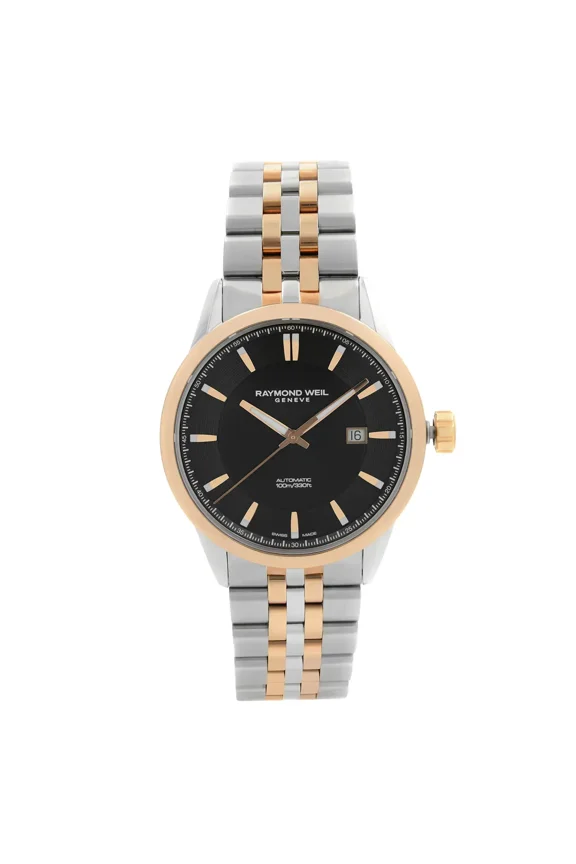 Pre-Owned Raymond Weil Freelancer Steel Two-Tone Black Dial Automatic Watch 2731-SP5-20001 (Good)
