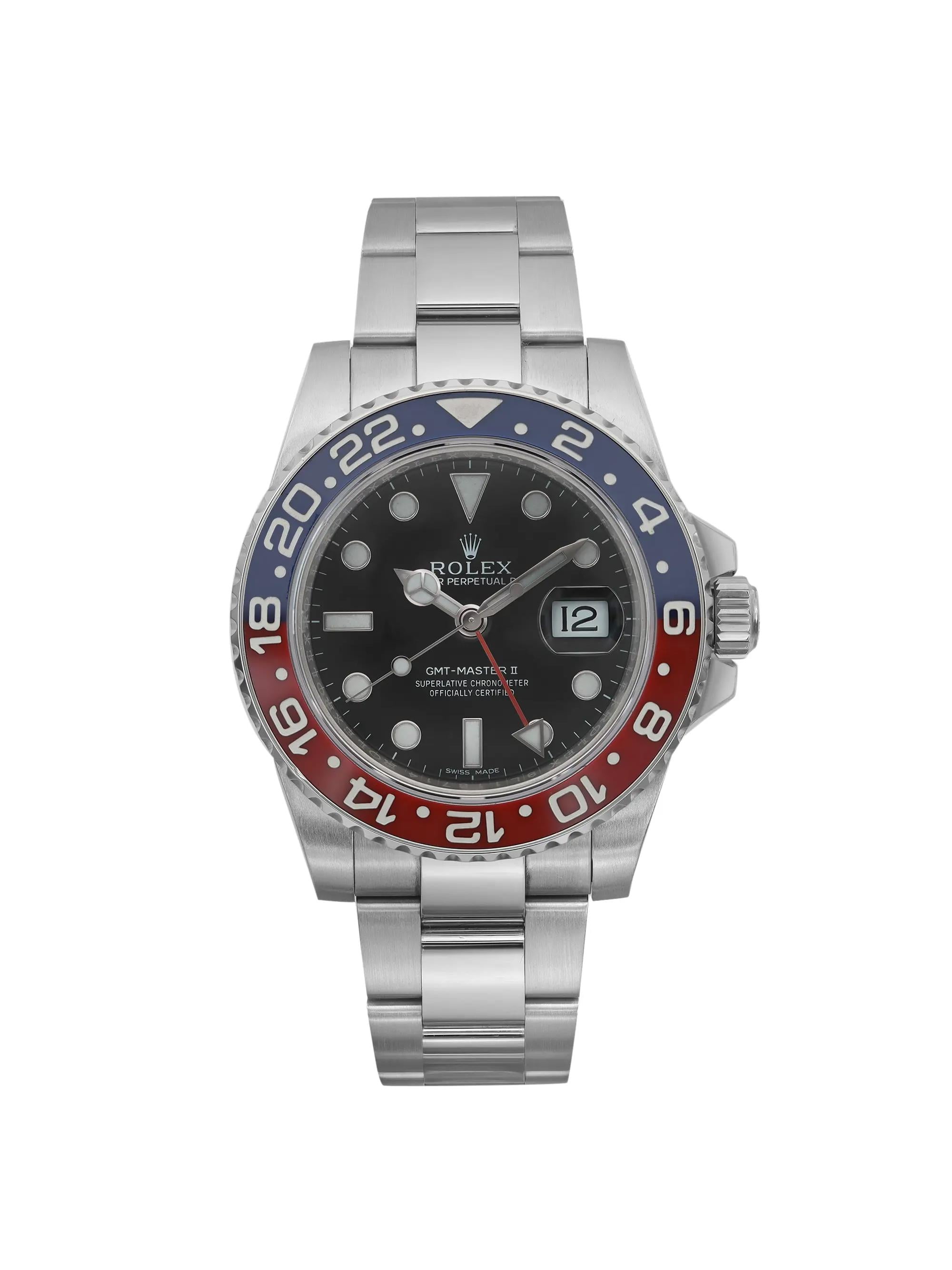 Pre Owned Rolex GMT Master II Pepsi 18K White Gold Watch 116719 Walmart