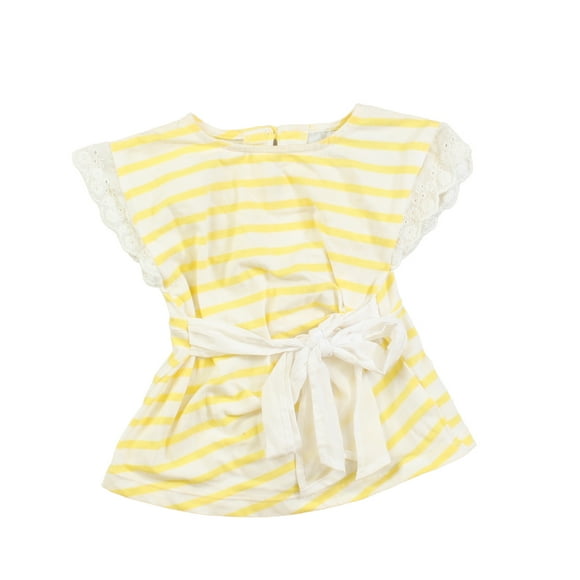 Pre-Owned Savannah Girls White | Yellow | Stripes T-Shirt size: 3-6 Months (Excellent)