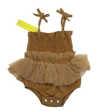 Pre-Owned Shein Girls Brown Romper size: 6-9 Months (New with Tags)