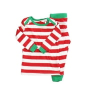 Pre-owned Sleepyheads Unisex Red | White | Stripes | Green 2-piece Pajamas size: 6-12 Months