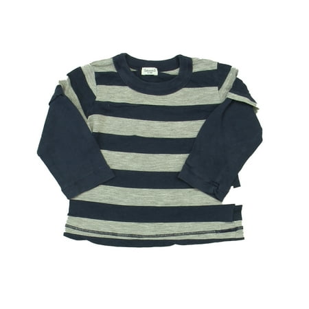 Pre-Owned Splendid Boys Blue Stripe Long Sleeve T-Shirt size: 6-12 Months (Fair)