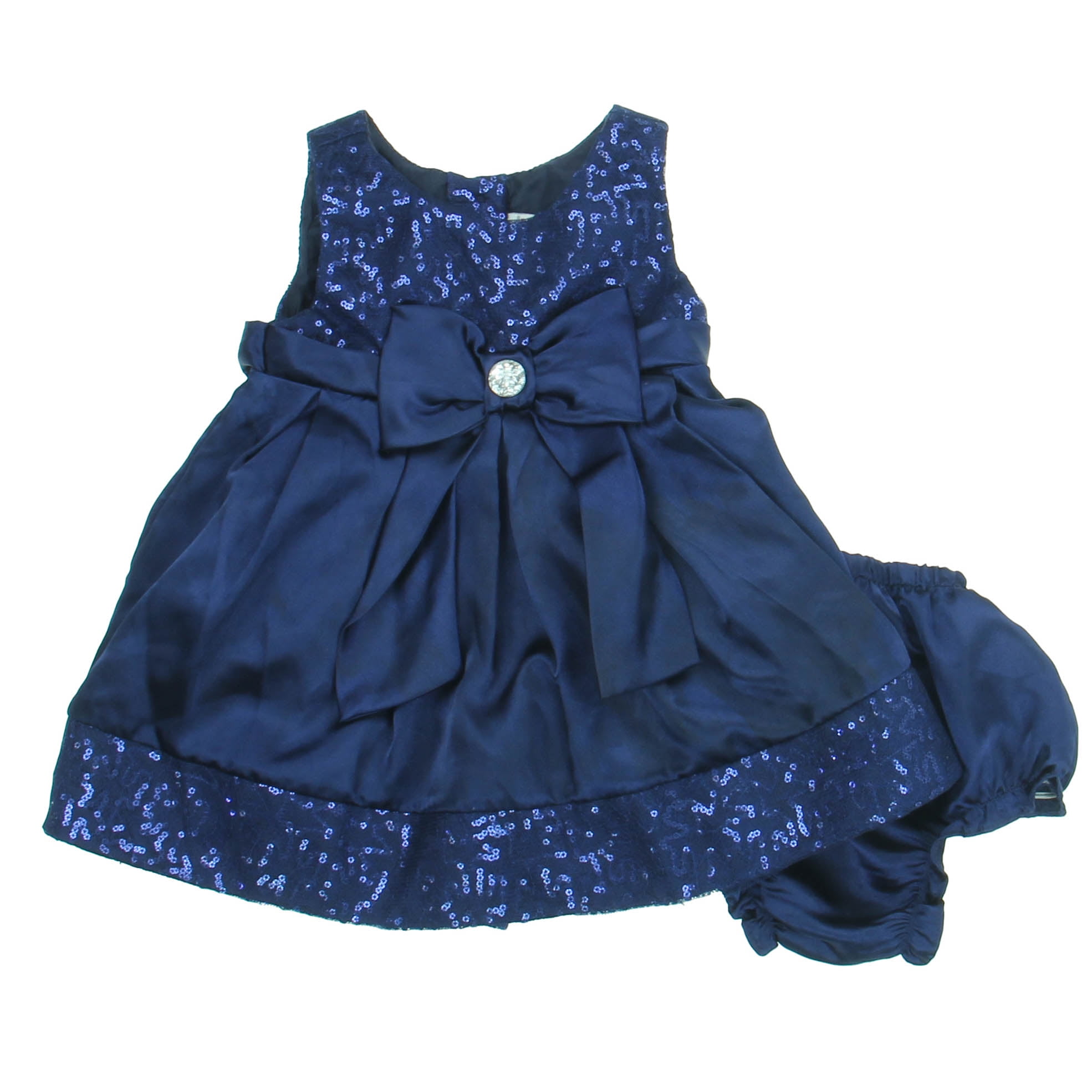 Pre Owned Sweet Heart Rose Girls Navy Blue Special Occasion Dress size 12 Months Excellent Walmart