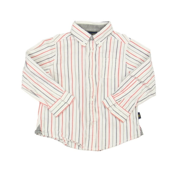 Pre-owned: T.F. Lawrence Boys White | Red | Grey Button Down Long Sleeve size: 3T (Good)