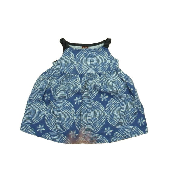 Pre-owned: Tea Girls Blue | White Dress size: 3-6 Months (Good)