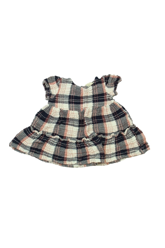 Pre-owned: Tucker + Tate Girls Navy | White | Pink | Plaid Blouse size: 3T (Good)